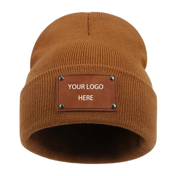 Baby Beanie Adult Kids Hat with Name Patch