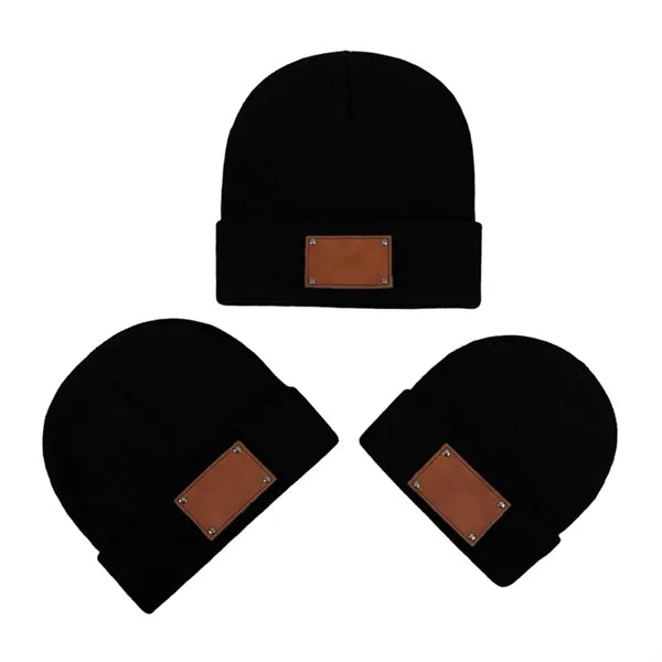 Baby Beanie Adult Kids Hat with Name Patch