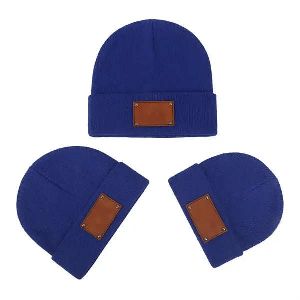 Baby Beanie Adult Kids Hat with Name Patch