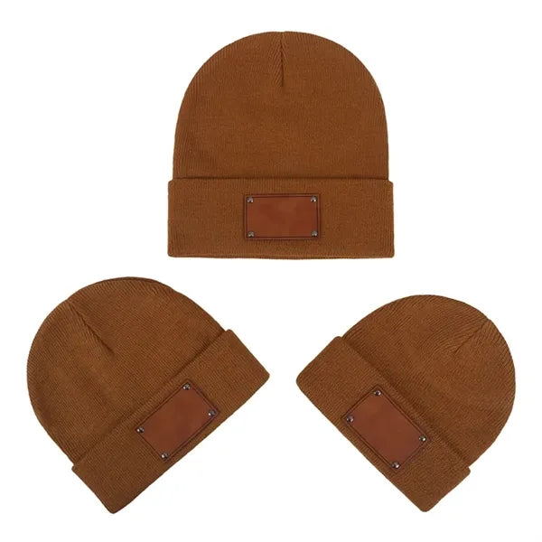Baby Beanie Adult Kids Hat with Name Patch