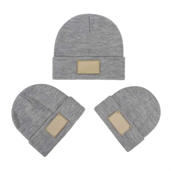 Baby Beanie Adult Kids Hat with Name Patch