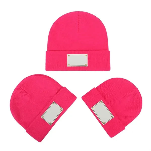 Baby Beanie Adult Kids Hat with Name Patch