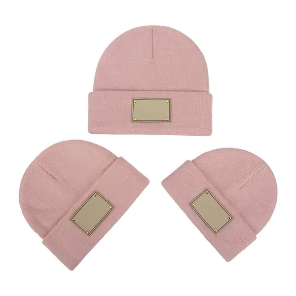 Baby Beanie Adult Kids Hat with Name Patch