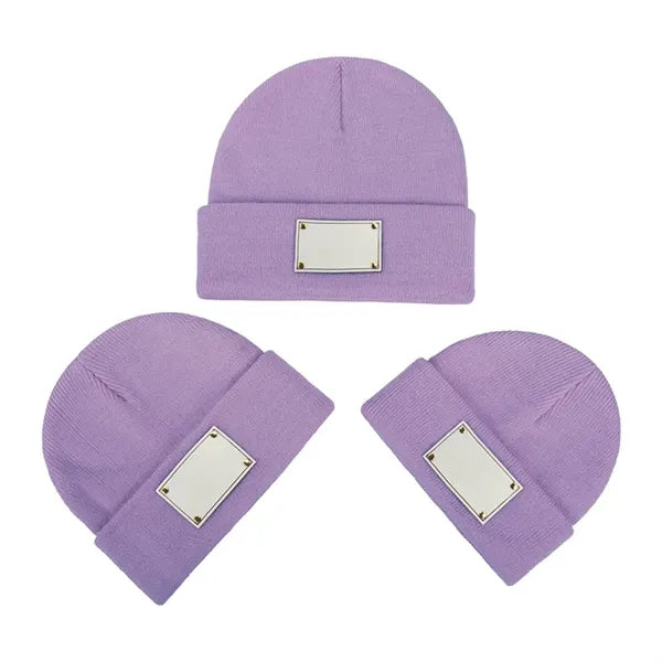 Baby Beanie Adult Kids Hat with Name Patch