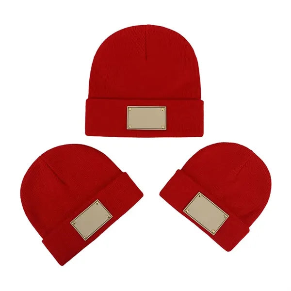 Baby Beanie Adult Kids Hat with Name Patch