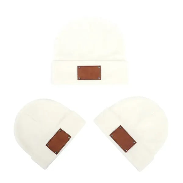 Baby Beanie Adult Kids Hat with Name Patch