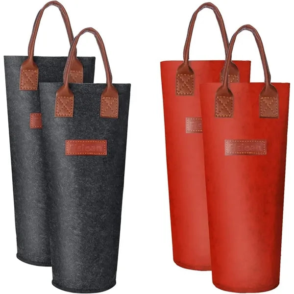 Single Felt Bottle Insulated Wine Tote Bag Pouch Carrier