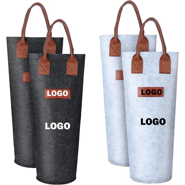Single Felt Bottle Insulated Wine Tote Bag Pouch Carrier