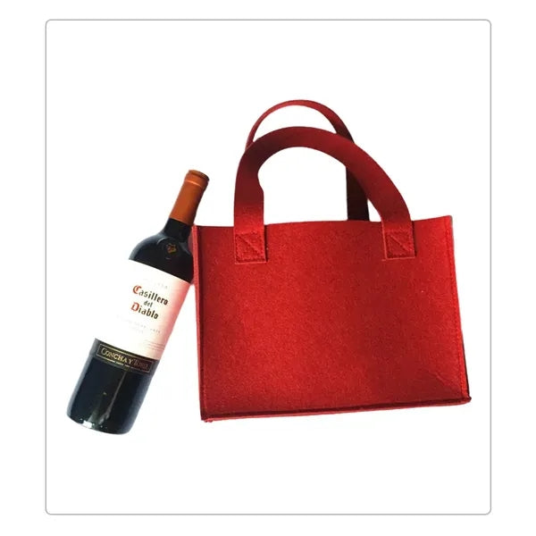 6 Bottle Wine Carrier With Divider Felt Storage Tote