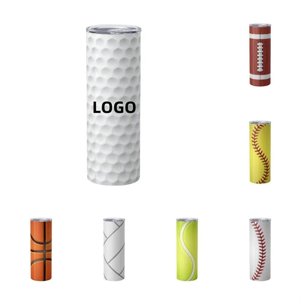 20oz Sports-Themed Stainless Steel Insulated Tumbler