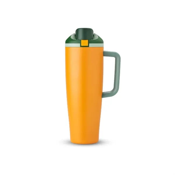40oz Stainless Steel Tumbler with Handle & Locking Straw Lid