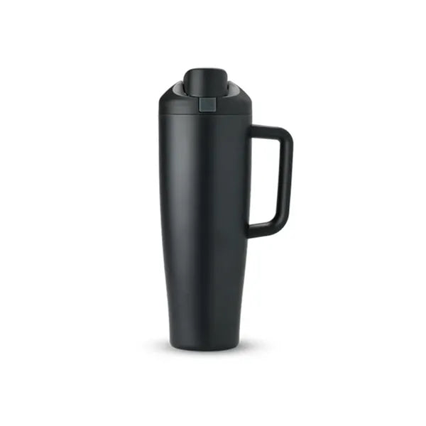 40oz Stainless Steel Tumbler with Handle & Locking Straw Lid