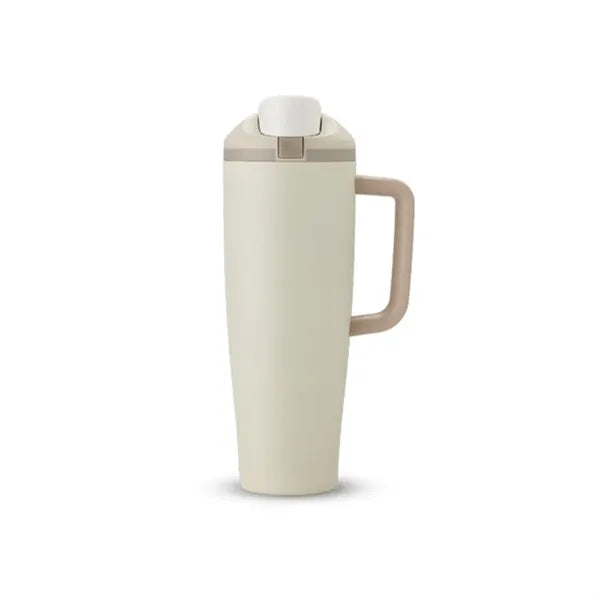 40oz Stainless Steel Tumbler with Handle & Locking Straw Lid
