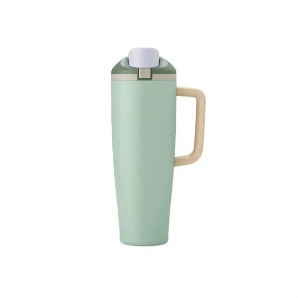 40oz Stainless Steel Tumbler with Handle & Locking Straw Lid