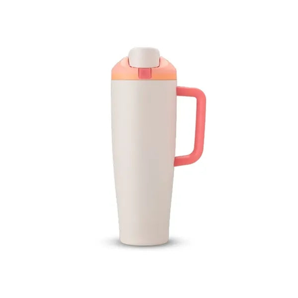 40oz Stainless Steel Tumbler with Handle & Locking Straw Lid