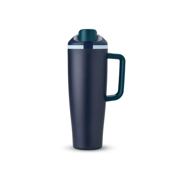 40oz Stainless Steel Tumbler with Handle & Locking Straw Lid