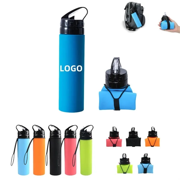 20oz Folding Silicone Cycling Water Bottle