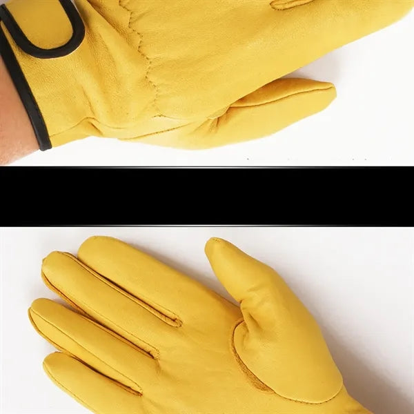 Real Leather Safety Protection Wear Resistant Work Gloves