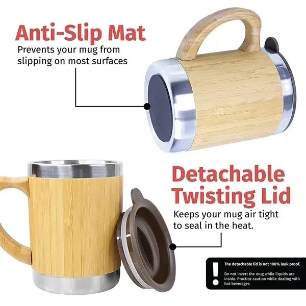10oz Bamboo Stainless Steel Mug