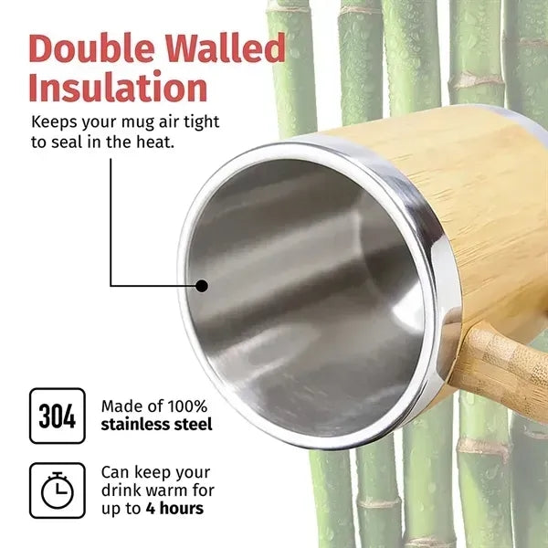 10oz Bamboo Stainless Steel Mug