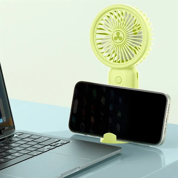 Mini Portable USB Rechargeable Desk Fan with Phone Holder