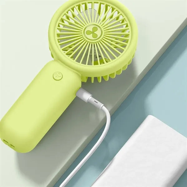 Mini Portable USB Rechargeable Desk Fan with Phone Holder