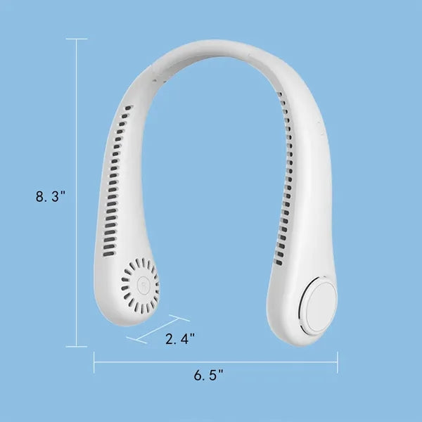 3-Speed Adjustment USB Rechargeable Bladeless Neck Fan