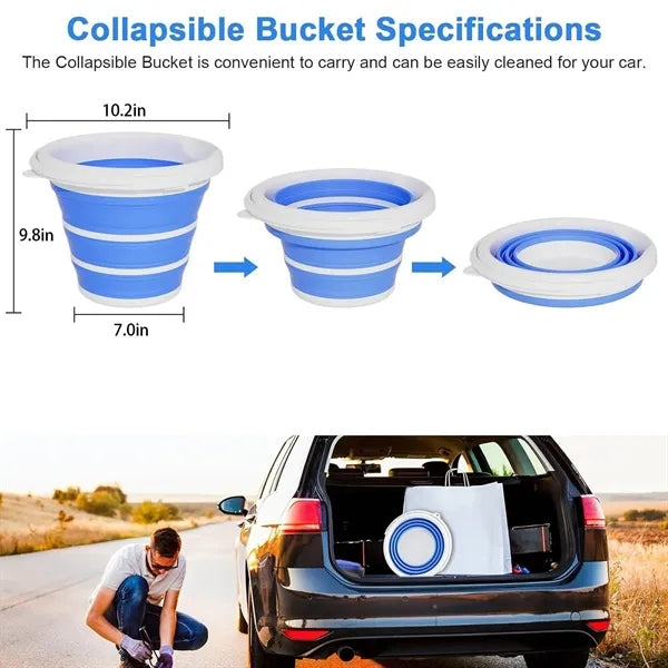 2.6 Gallon Portable Collapsible PP Bucket w/Handle