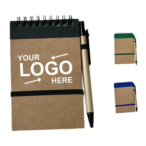 Spiral Notebook with Built-In Pen Holder