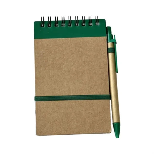 Spiral Notebook with Built-In Pen Holder