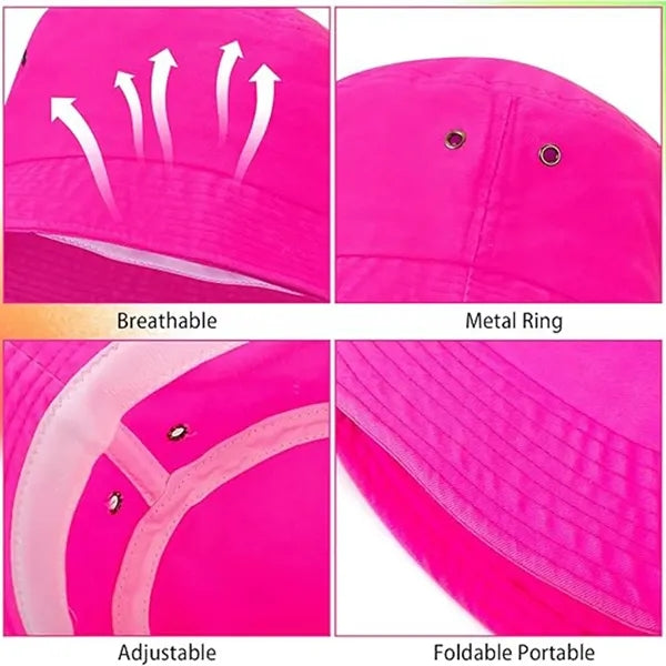 Cotton Breathable Fluorescent Bucket Hat