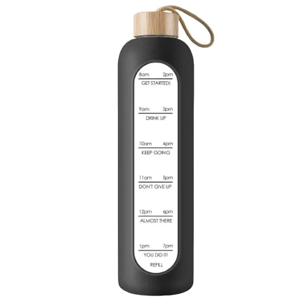 35oz Motivational Borosilicate Glass Water Bottle