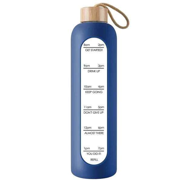 35oz Motivational Borosilicate Glass Water Bottle