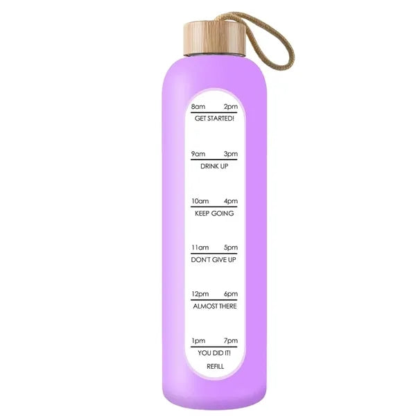 35oz Motivational Borosilicate Glass Water Bottle