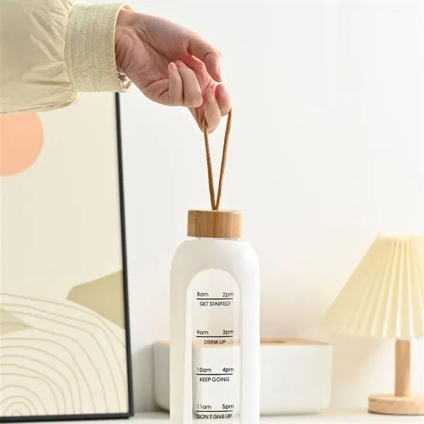 35oz Motivational Borosilicate Glass Water Bottle