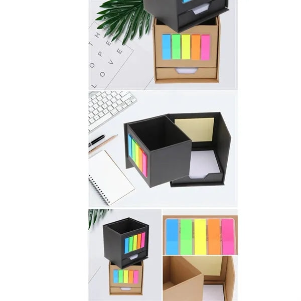 Multifunctional Folding Pen Holder Sticky Note Box
