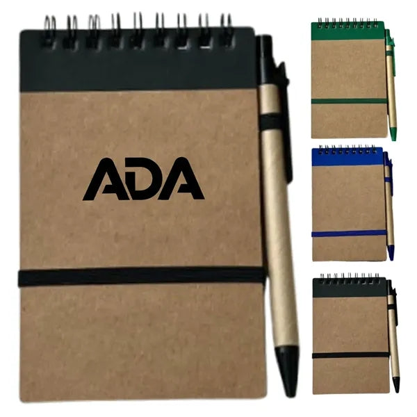 A5 Lined Spiral Notebook w/ Pen