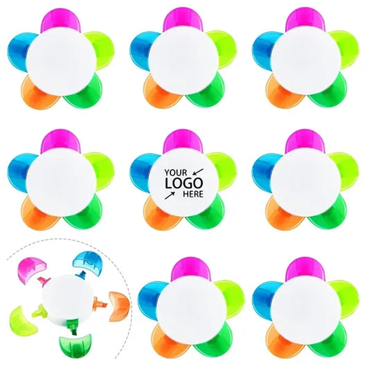 5 Colors Flower Shape Fluorescent Highlighter Marker