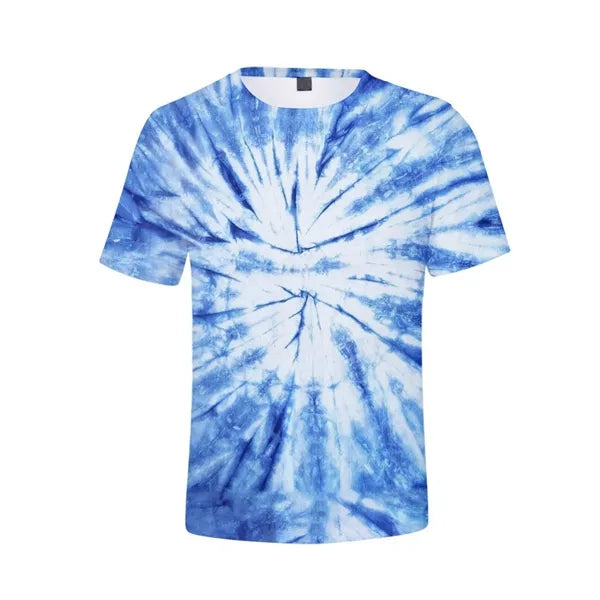 Tie Dye Polyester Round Neck T-Shirt