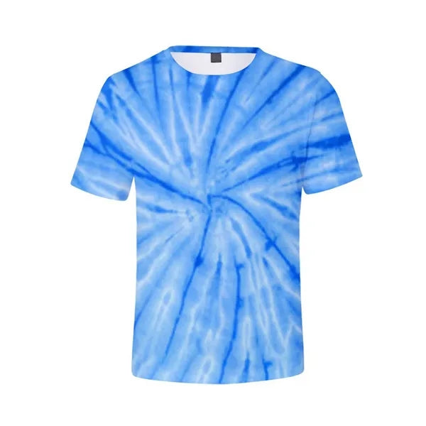 Tie Dye Polyester Round Neck T-Shirt