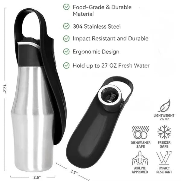 Stainless Steel Portable Pet Water Bottle