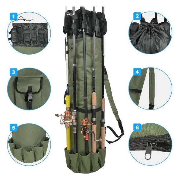 Durable Fishing Gear Carry Bag Backpack