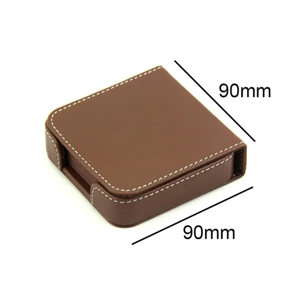 PU Leather Square Coaster Set with Holder