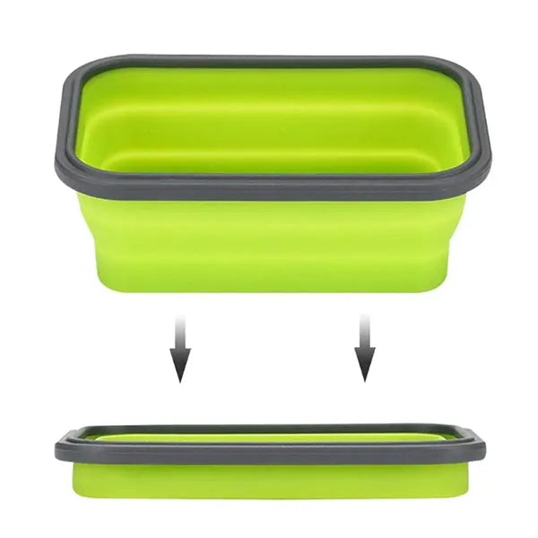 Foldable Silicone Lunch Box with Utensil Set