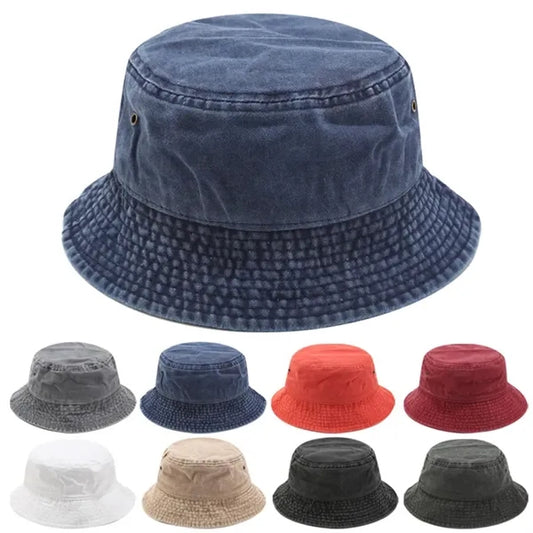 Hot Summer Bucket Hat Cotton Washed Distressed
