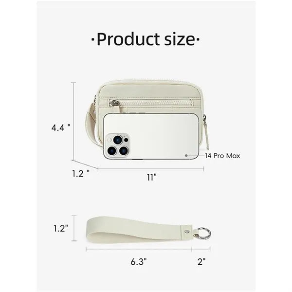 Wristlet Wallets for Women Nylon Quilted White
