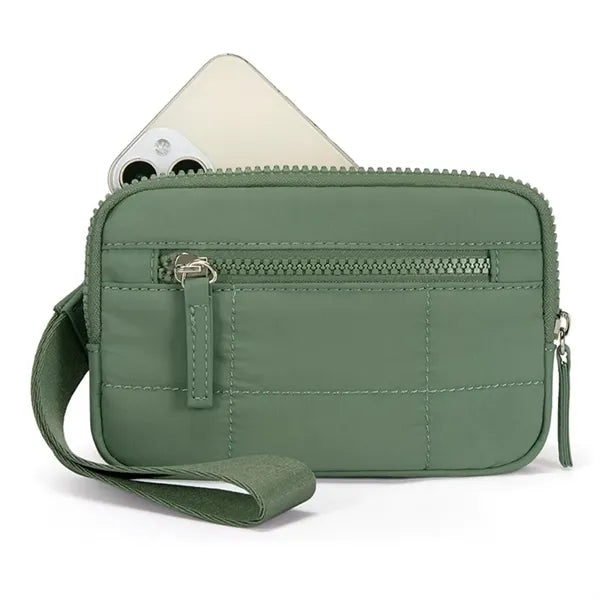 Wristlet Wallets for Women Nylon Quilted White