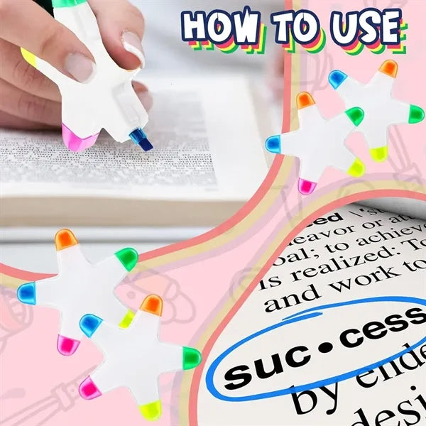 5-in-1 Color Star Shape Fluorescent Highlighter Marker