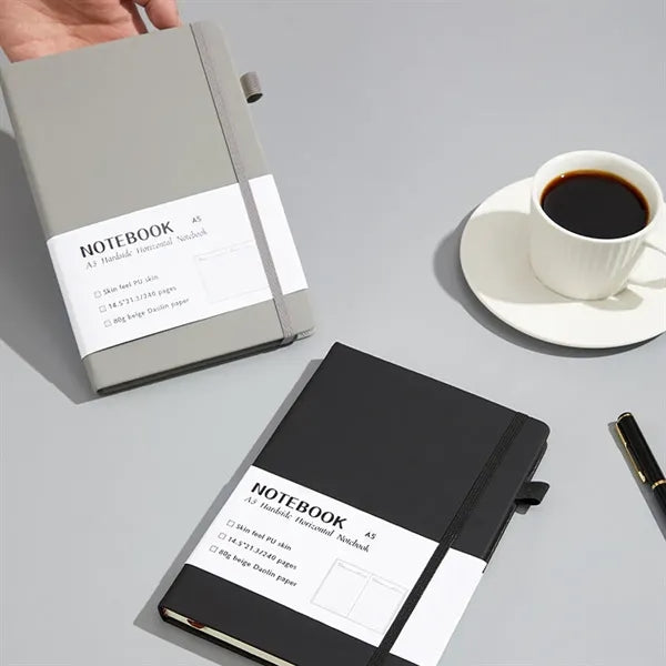 A5 Size PU Leather Notebook with Strap & Pen Loop