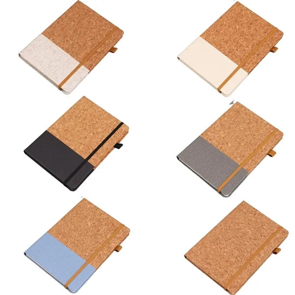 A5 Creative pu Cork Splicing Notebook with Pen Loop
